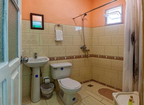 Standard Double Room, Multiple Beds, Non Smoking | Bathroom | Shower, rainfall showerhead, free toiletries, hair dryer