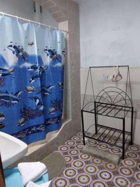 Basic Single Room, Multiple Beds | Bathroom | Combined shower/tub, rainfall showerhead, hair dryer, towels
