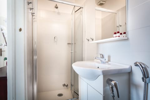 Shower, free toiletries, hair dryer, bidet