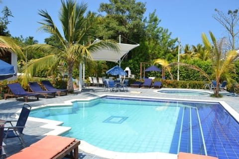 Outdoor pool, pool umbrellas