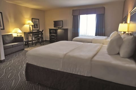 Room, 2 Double Beds, Non Smoking | Premium bedding, desk, blackout drapes, iron/ironing board
