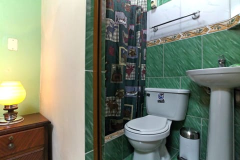 Basic Double Room, 1 Double Bed, Non Smoking | Bathroom | Shower, towels