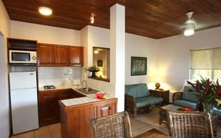 Suite, 2 Bedrooms, Pool View | Private kitchenette | Fridge, microwave, stovetop, coffee/tea maker