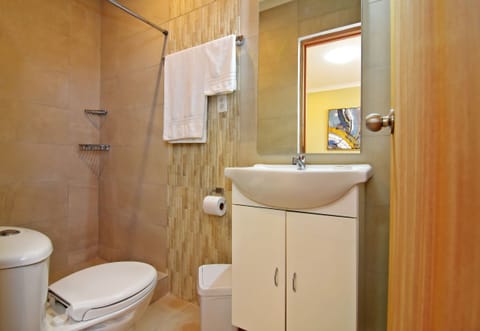 Basic Double Room, 1 Queen Bed | Bathroom | Shower, free toiletries, hair dryer, towels