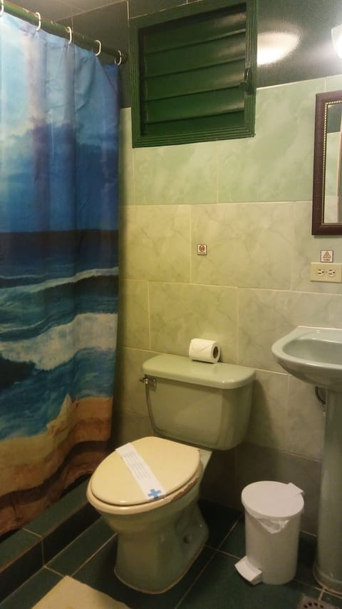 Economy Double Room, 2 Queen Beds, Non Smoking | Bathroom | Shower, rainfall showerhead, free toiletries, towels