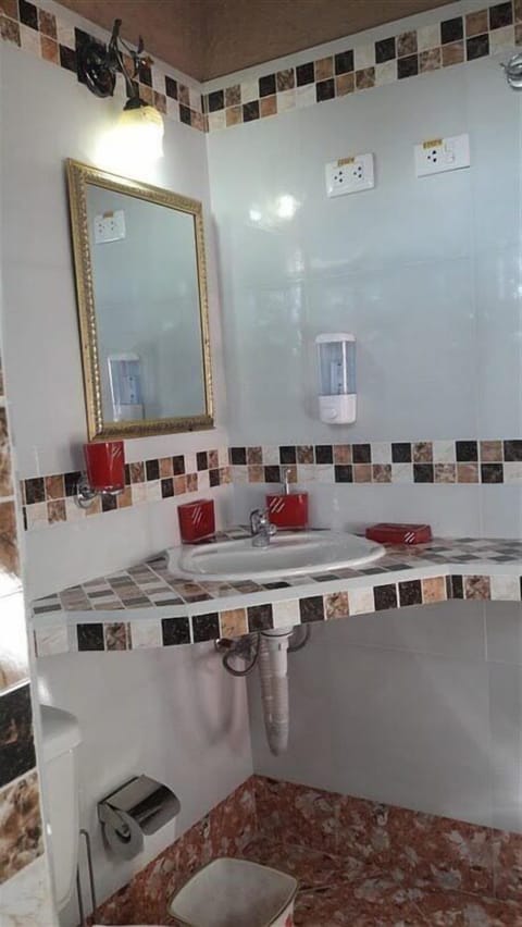 Romantic Quadruple Room, 2 Double Beds, Mountain View | Bathroom | Shower, hair dryer