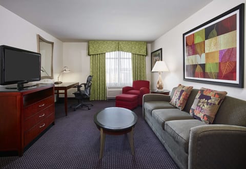 Suite, 1 King Bed | Living area | 37-inch LCD TV with satellite channels, TV, iPod dock