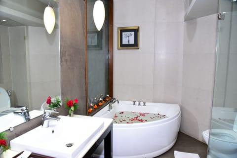 Deluxe Suite | Bathroom | Shower, free toiletries, hair dryer, slippers