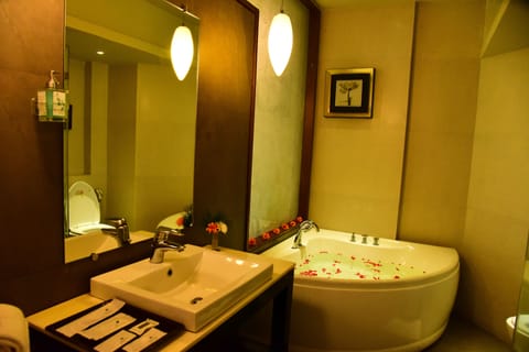 Deluxe Suite | Bathroom | Shower, free toiletries, hair dryer, slippers