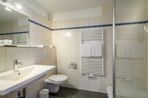 Double Room | Bathroom | Shower, hair dryer, towels