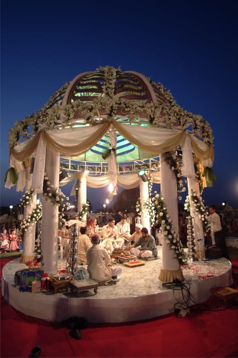 Outdoor wedding area