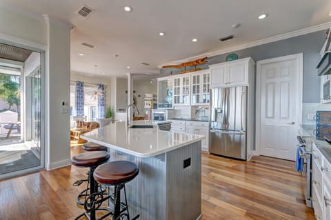 Second Floor Kitchen Area with Access to Deck and Gulf Views