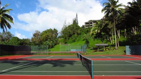 One of 8 tennis courts on the property.