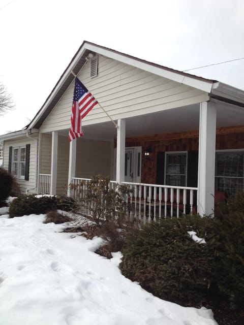 Front of the house in winter