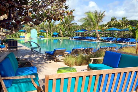 2 outdoor pools, open 7:00 AM to 9:30 PM, free cabanas, pool umbrellas