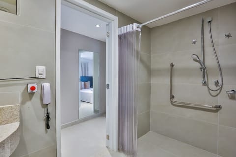 Superior Handicaped | Bathroom | Shower, free toiletries, hair dryer, towels