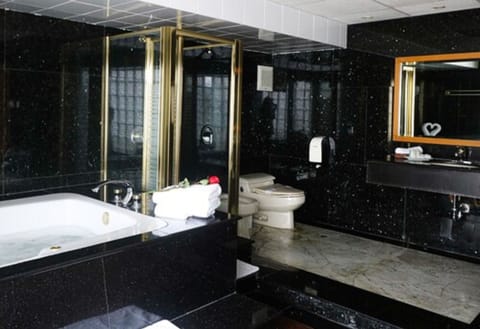 Presidential Suite | Bathroom | Combined shower/tub, rainfall showerhead, free toiletries, hair dryer