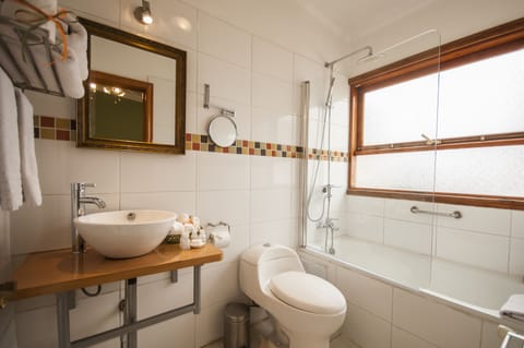 Standard Room, Balcony, Hill View | Bathroom | Combined shower/tub, hair dryer, towels