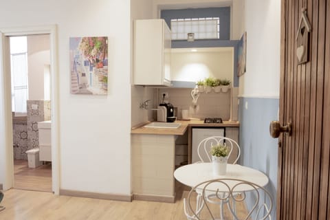 Superior Studio | Private kitchen | Fridge, cleaning supplies