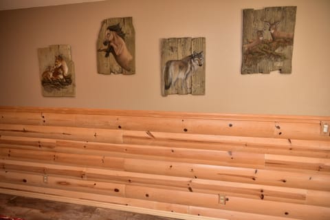 Log siding in Bedroom