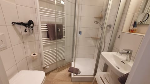 Single Room | Bathroom | Shower, hair dryer, towels