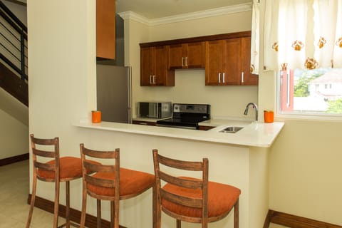 City Duplex, 2 Bedrooms | Private kitchen | Full-size fridge, microwave, oven, stovetop