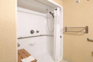 Suite, Accessible, Non Smoking | Bathroom | Combined shower/tub, free toiletries, hair dryer, towels