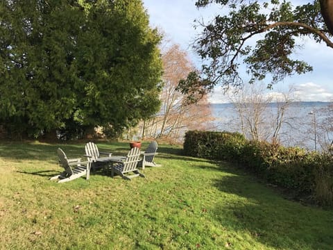 Yard with extensive water view