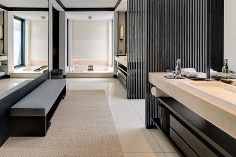 Ocean Pool villa | Bathroom | Separate tub and shower, deep soaking tub, designer toiletries