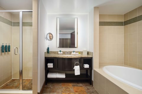 Suite, Non Smoking | Bathroom | Designer toiletries, hair dryer, towels, soap