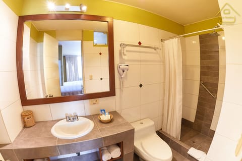 Standard Room, 1 King Bed | Bathroom | Shower, free toiletries, hair dryer, towels