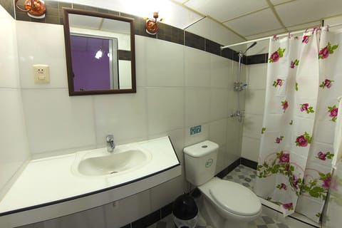 Standard Double Room, Multiple Beds, Non Smoking | Bathroom | Shower, free toiletries, hair dryer, towels