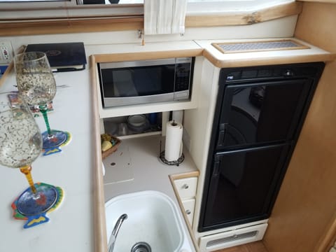 House Boat | Private kitchenette | Microwave, coffee/tea maker, electric kettle, toaster