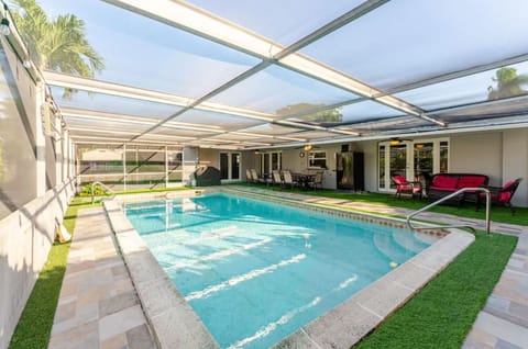 Our Hollywood Hills large screened 15x30 Pool awaits you...