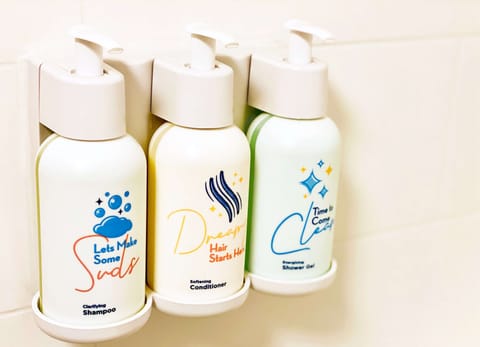 Combined shower/tub, eco-friendly toiletries, hair dryer, towels