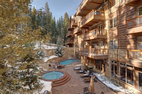 Take a dip in the outdoor hot tub after a day on the slopes