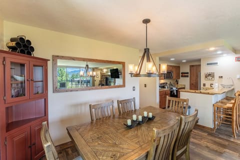 Dining area offering seating for six.