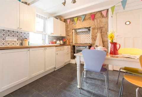 Kitchen with underfloor heating.