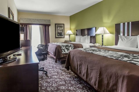 Standard Room, 2 Queen Beds, Non Smoking | Pillowtop beds, desk, laptop workspace, iron/ironing board