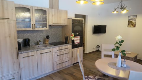 Deluxe Apartment | Private kitchenette | Fridge, microwave, oven, stovetop