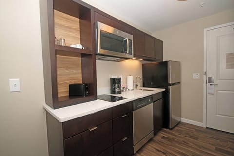 Studio, 2 Queen Beds, Non Smoking | Private kitchen | Full-size fridge, microwave, stovetop, dishwasher