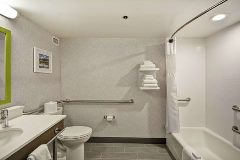 One Queen Bed, Non-Smoking, Accessible | Bathroom | Combined shower/tub, free toiletries, hair dryer, towels