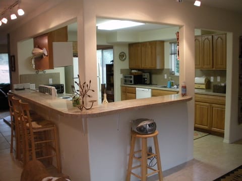 Open Kitchen eating bar.