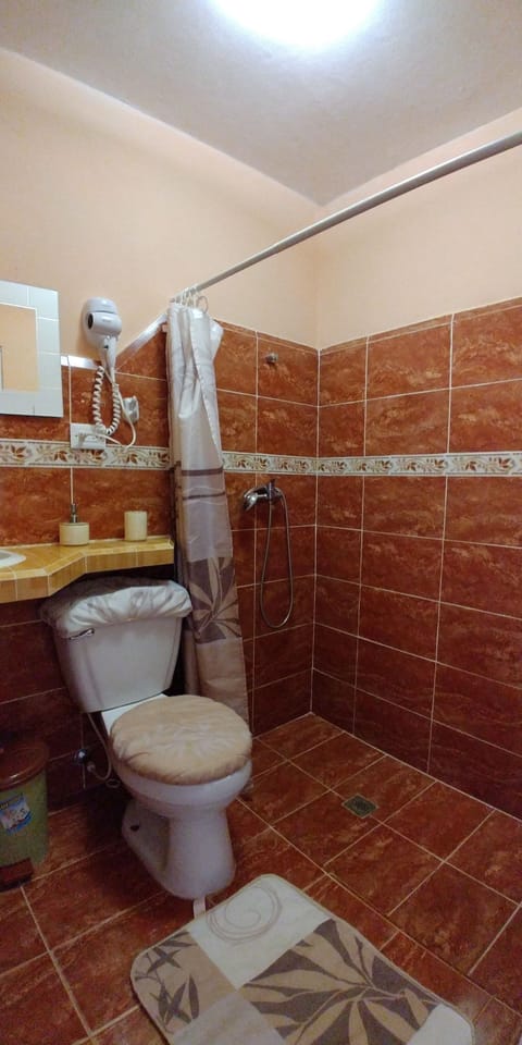 Classic Quadruple Room, 2 Double Beds, Private Bathroom | Bathroom | Separate tub and shower, deep soaking tub, rainfall showerhead