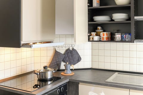 Standard Condo, 1 Bedroom, Kitchen, Annex Building (Elevator) | Private kitchen | Full-size fridge, oven, stovetop, cookware/dishes/utensils