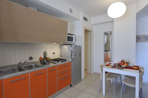 Apartment, 1 Bedroom (B3 South) | Private kitchen | Full-size fridge, microwave, stovetop, cookware/dishes/utensils