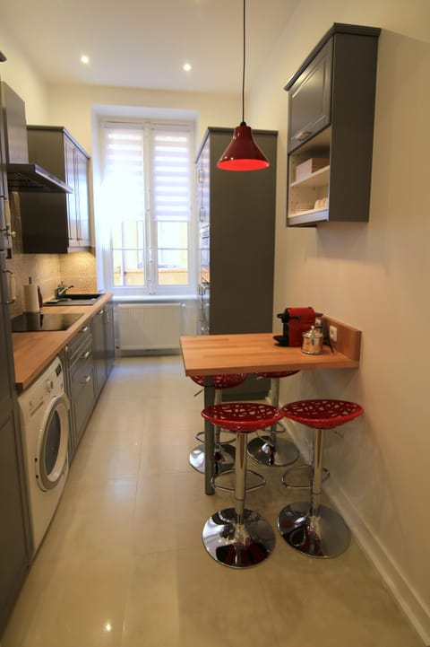 Kitchen (fully equipped) with breakfast table