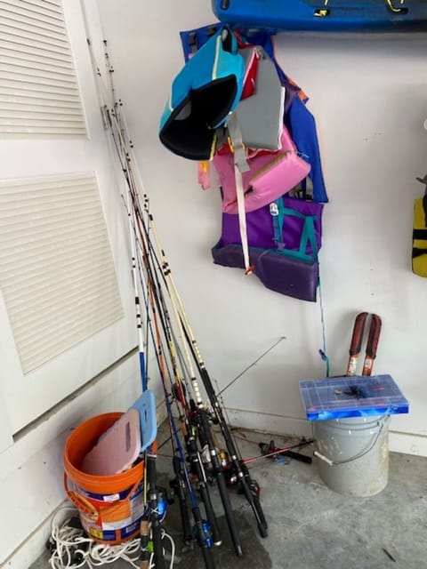 Amenities available- variety of fishing equipment