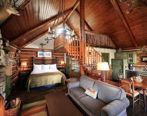 One Room Cabin with Loft | Living area | Flat-screen TV, DVD player, iPod dock