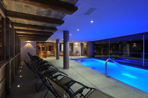 Indoor pool, open 2:30 PM to 8 PM, sun loungers